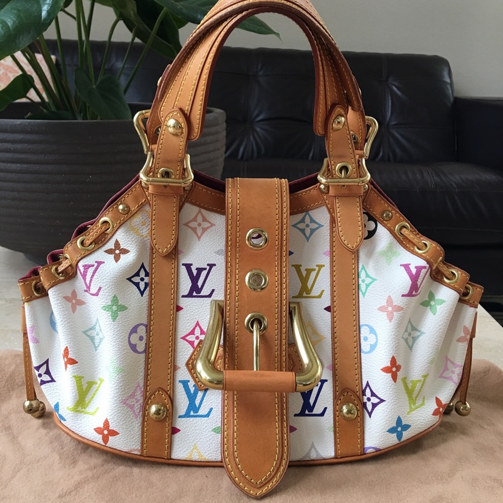Louis Vuitton Theda GM multicolor white, exlt cond